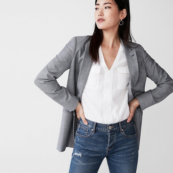 Express Tops - TWO PATCH POCKET CHELSEA SHIRT BlOUSE SOFT